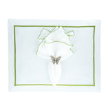 Linen napkin with green edges