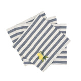 linen napkin with lemon embroideries
