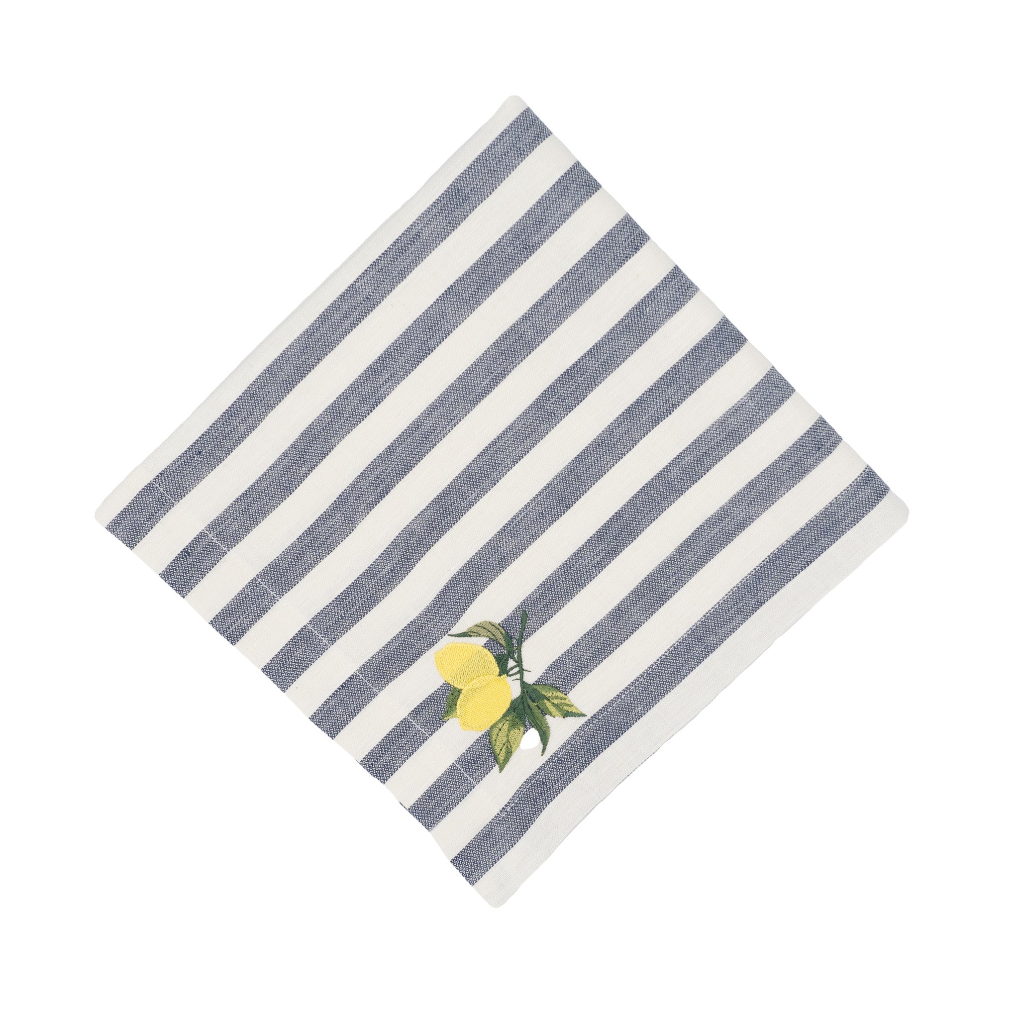 Luxurious linen napkins with lemon embroideries, designed to enhance your tabletops with a cheerful and stylish accent.