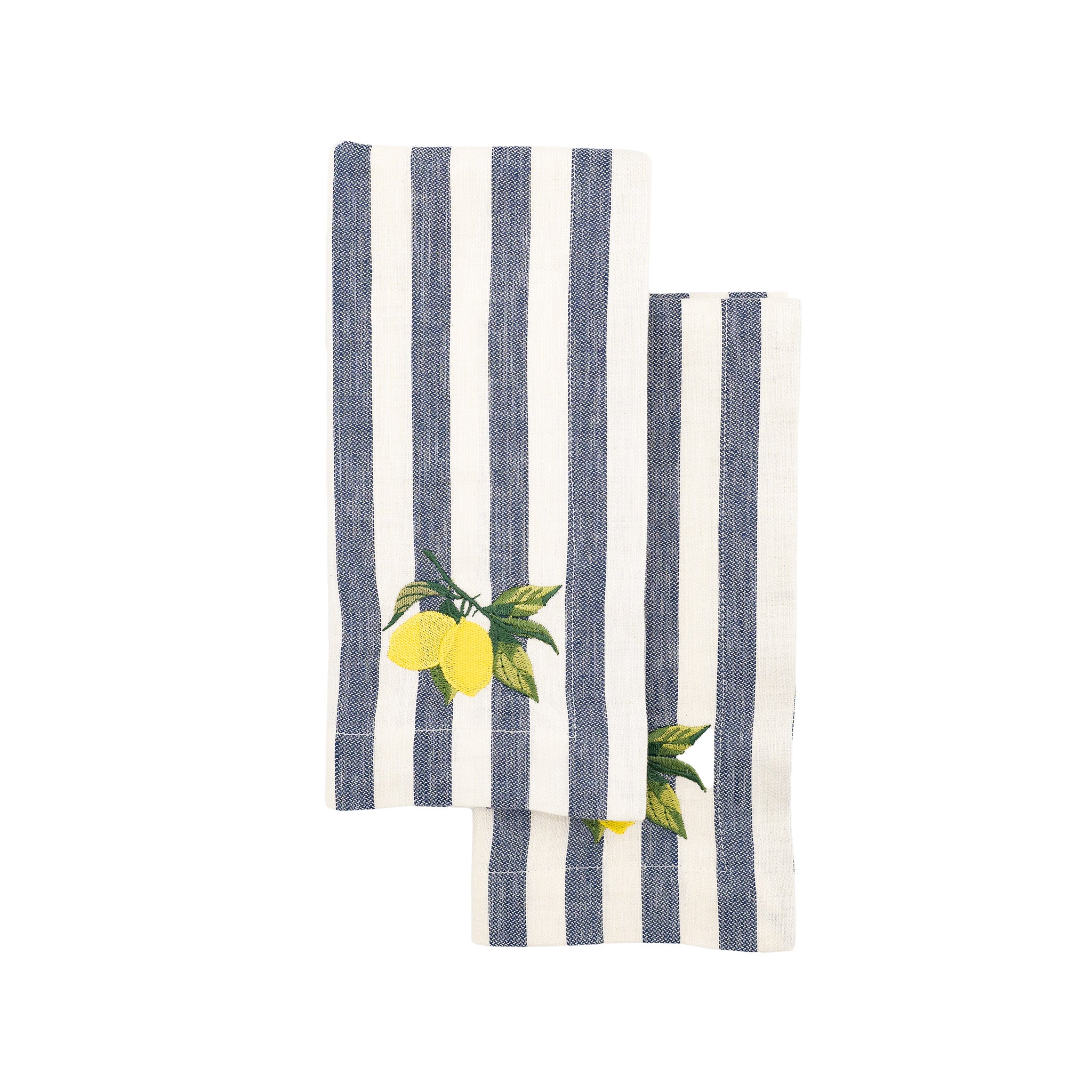 Linen Napkins With Lemon Embroideries, Set of 4