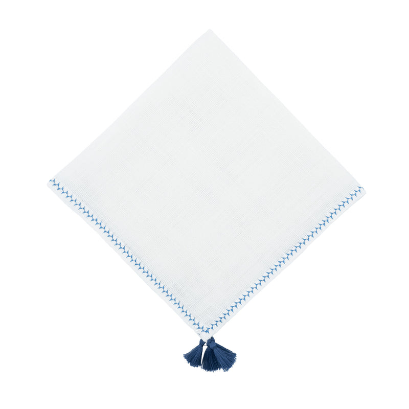 Chouchou Touch Navy Blue Tassel Linen Napkin