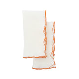 linen wedding event napkin with orange ruffled edges