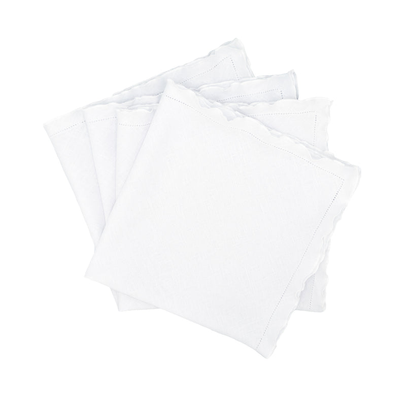 linen chouchou touch linen napkin with white ruffled hemstitch edges
