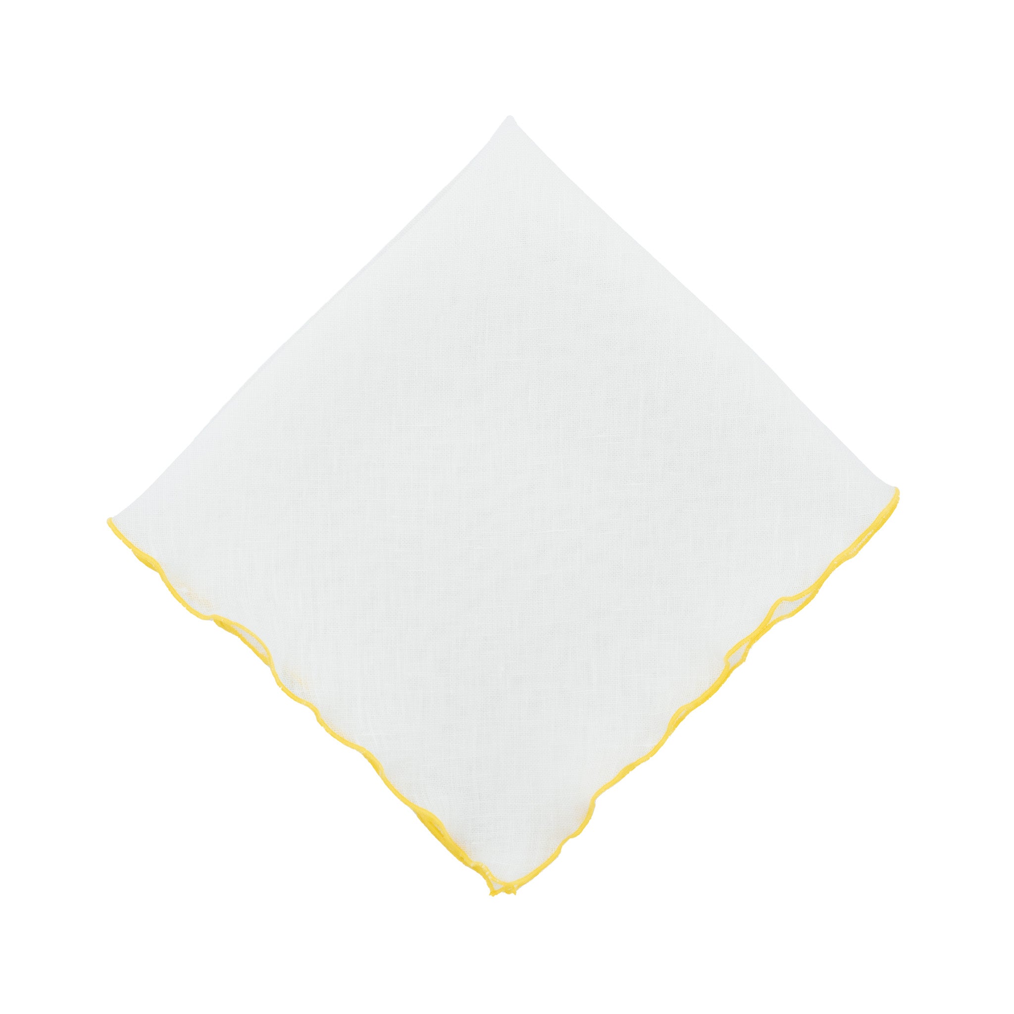 Luxurious linen napkins with yellow ruffled trim, designed to bring a vibrant, elegant touch to your table.