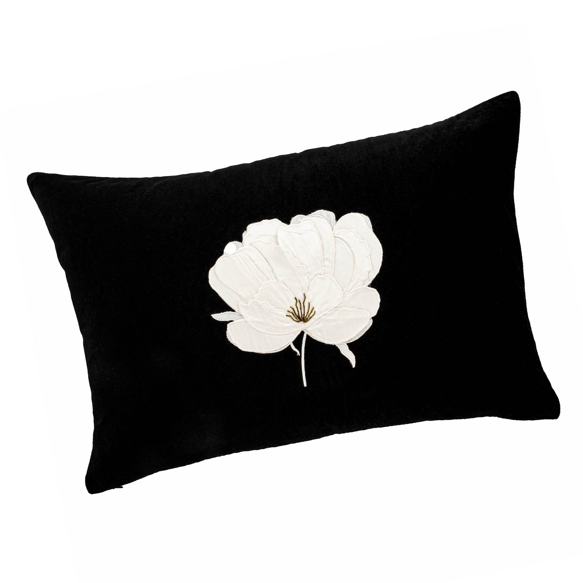 Lotus Silk Velvet Throw Pillow 12 X 20