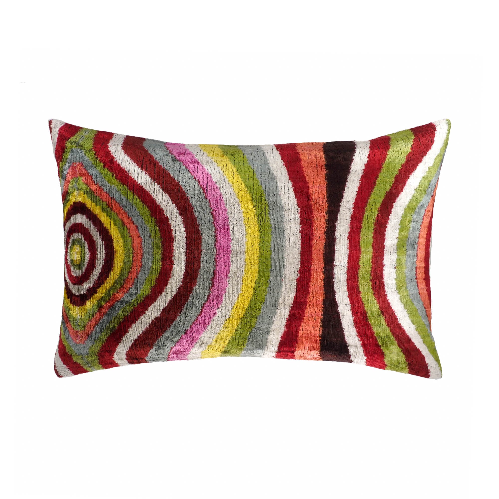 Chouchou Touch Lucid Silk Velvet Ikat Throw Pillow Cover 16 X 24