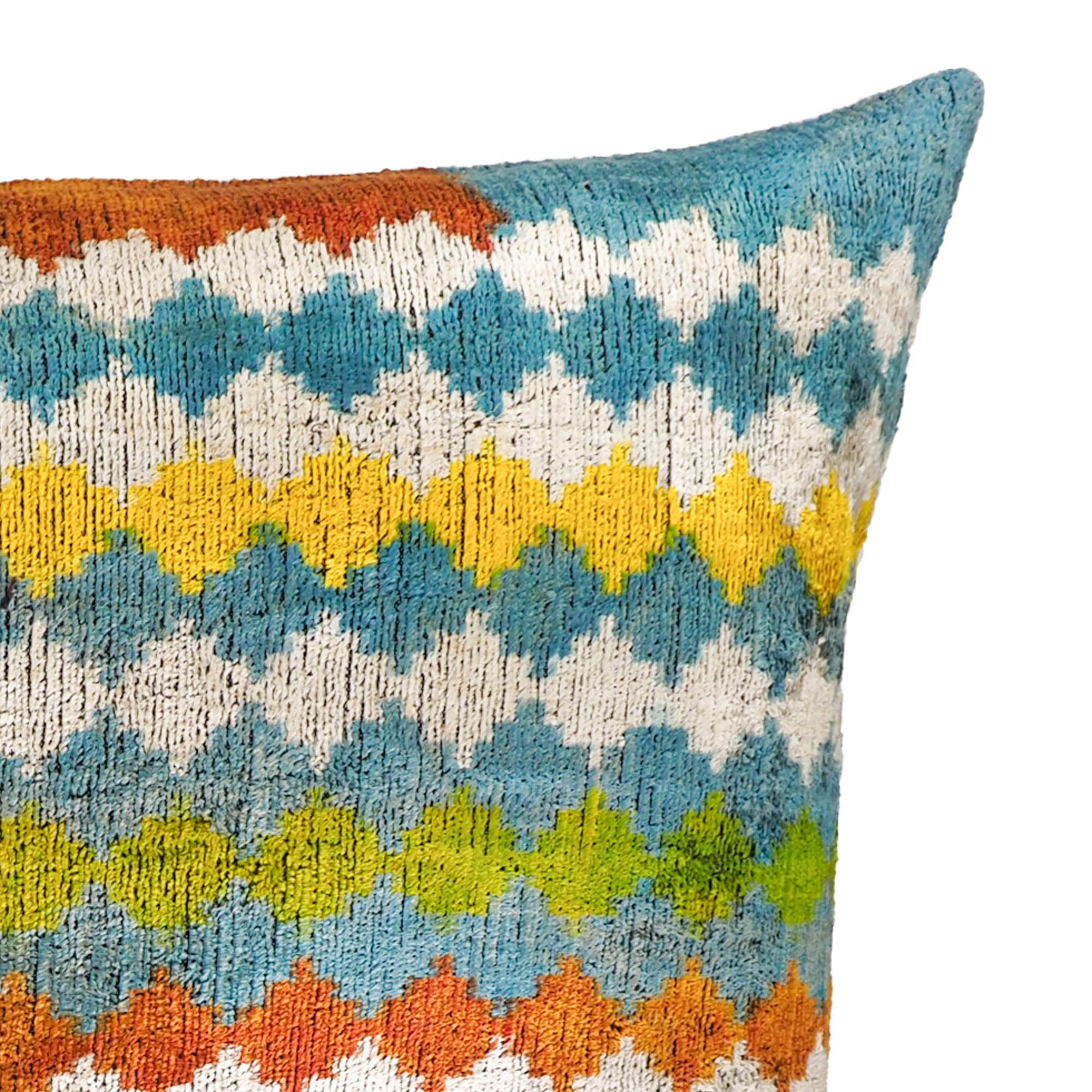 Chouchou Touch Lucky Charms Silk Velvet Ikat Throw Pillow Cover 16 X 24