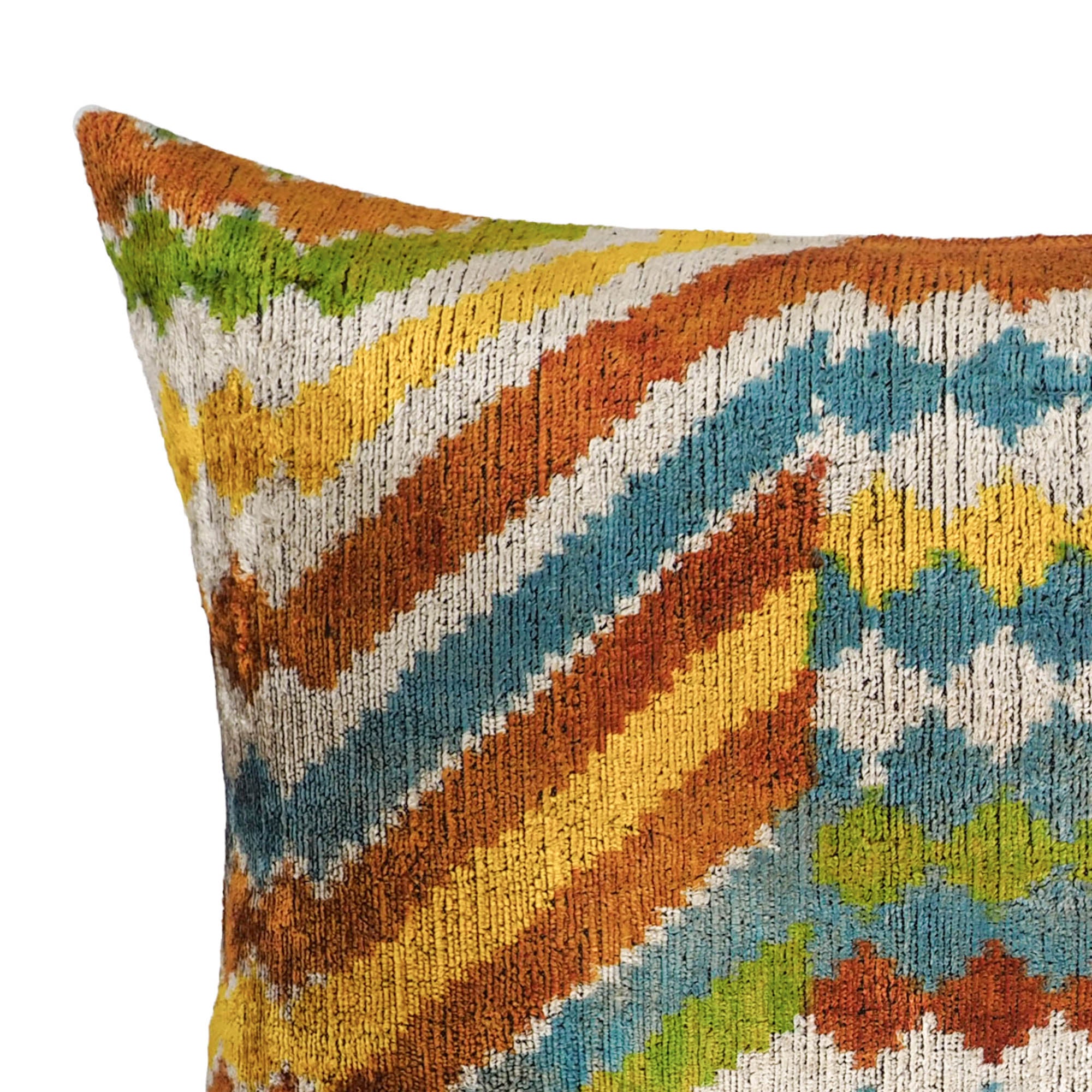 Chouchou Touch Lucky Charms Silk Velvet Ikat Throw Pillow Cover 16 X 24