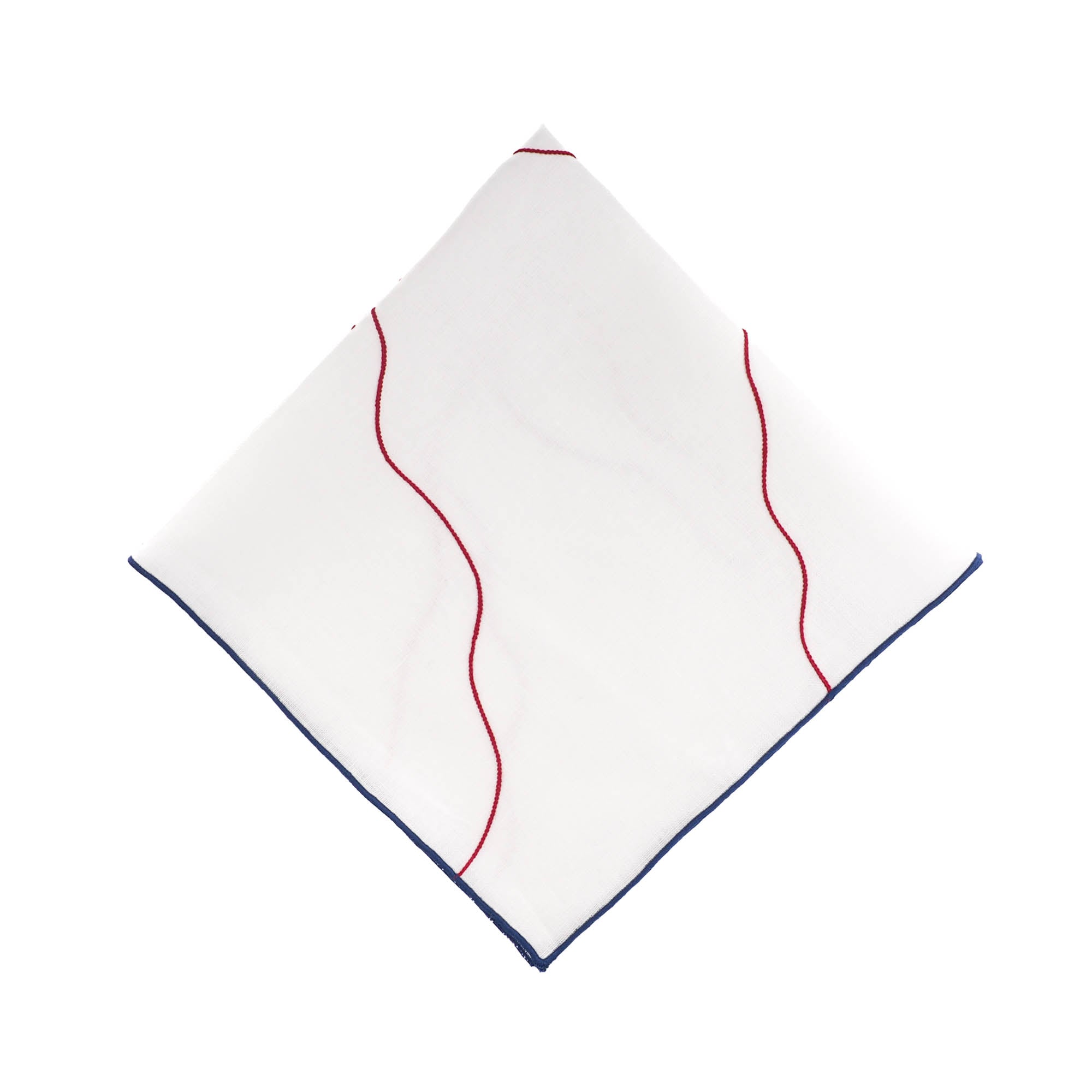 Classic Miami Linen Napkins with blue stitch edges, perfect for both elegant events and everyday dining occasions.