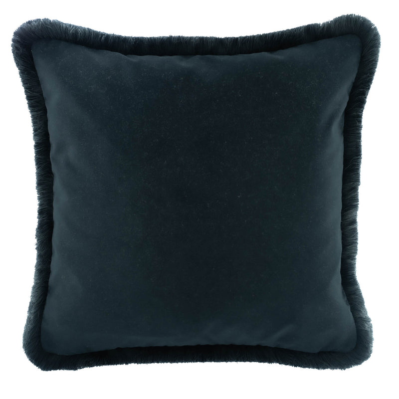 Milano Fringed Silk Velvet Throw Pillow Cover