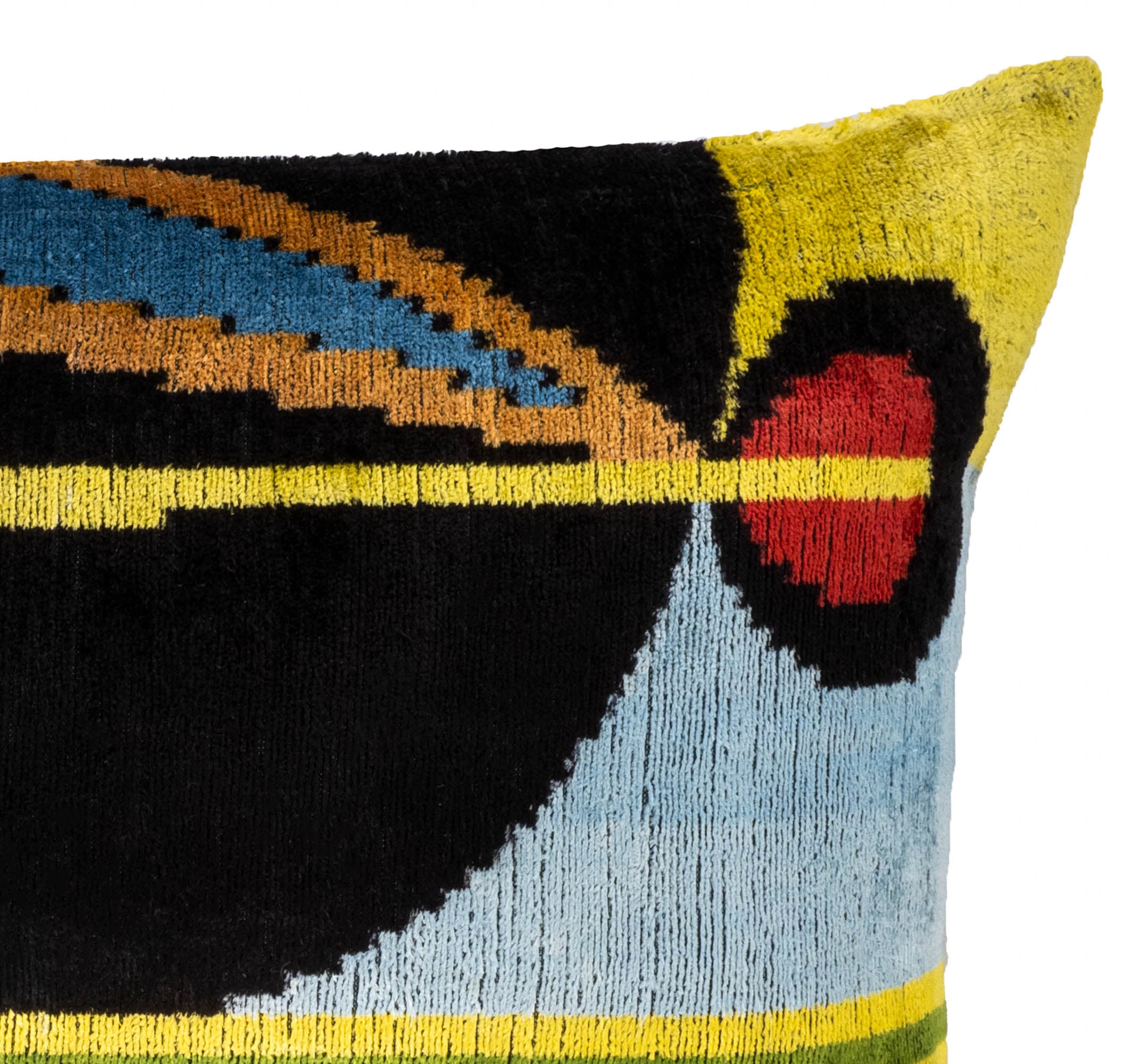 Miro Silk Velvet Ikat Throw Pillow Cover 16 X 24