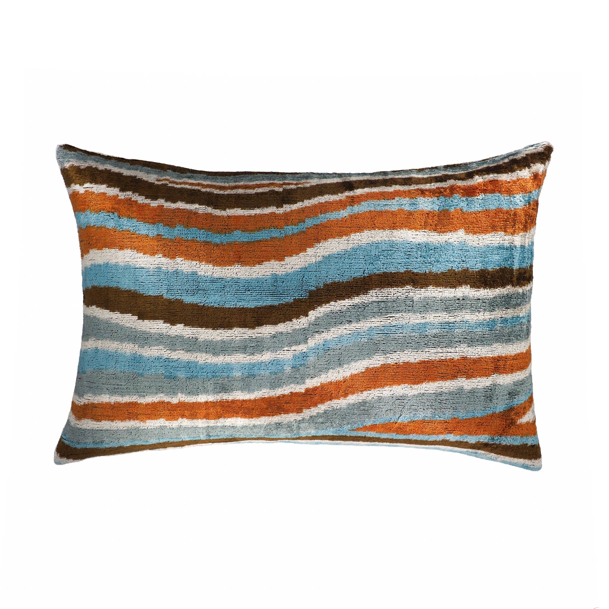 Chouchou Touch Motion Silk Velvet Ikat Throw Pillow Cover 16 X 24