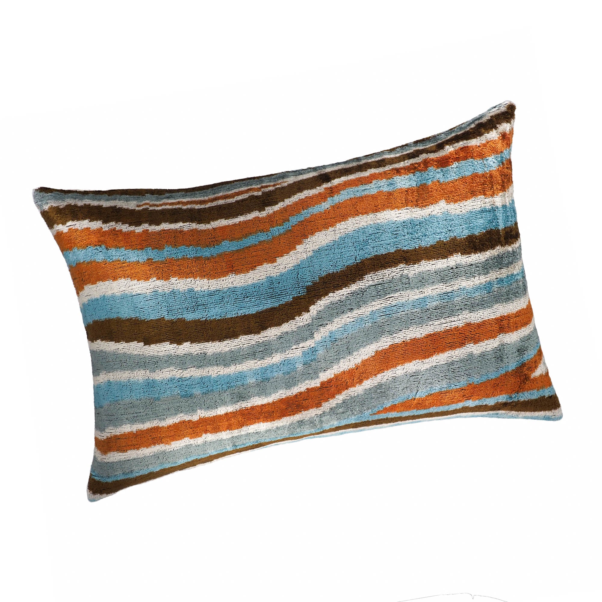 Motion Silk Velvet Ikat Throw Pillow Cover 16 X 24