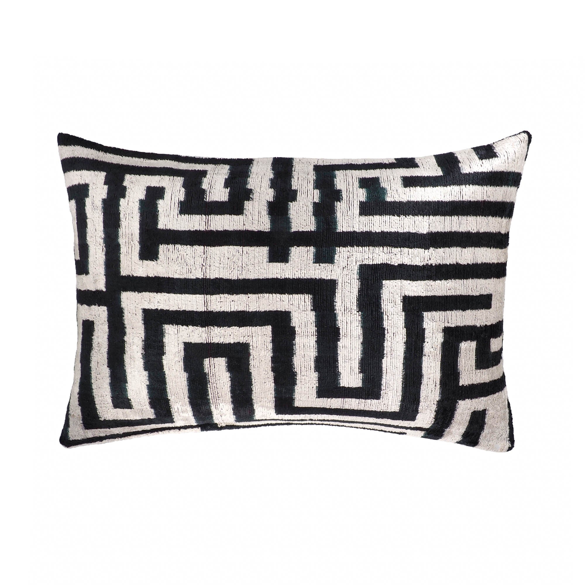 Chouchou Touch Pathmos Silk Velvet Ikat Throw Pillow Cover 16 X 24