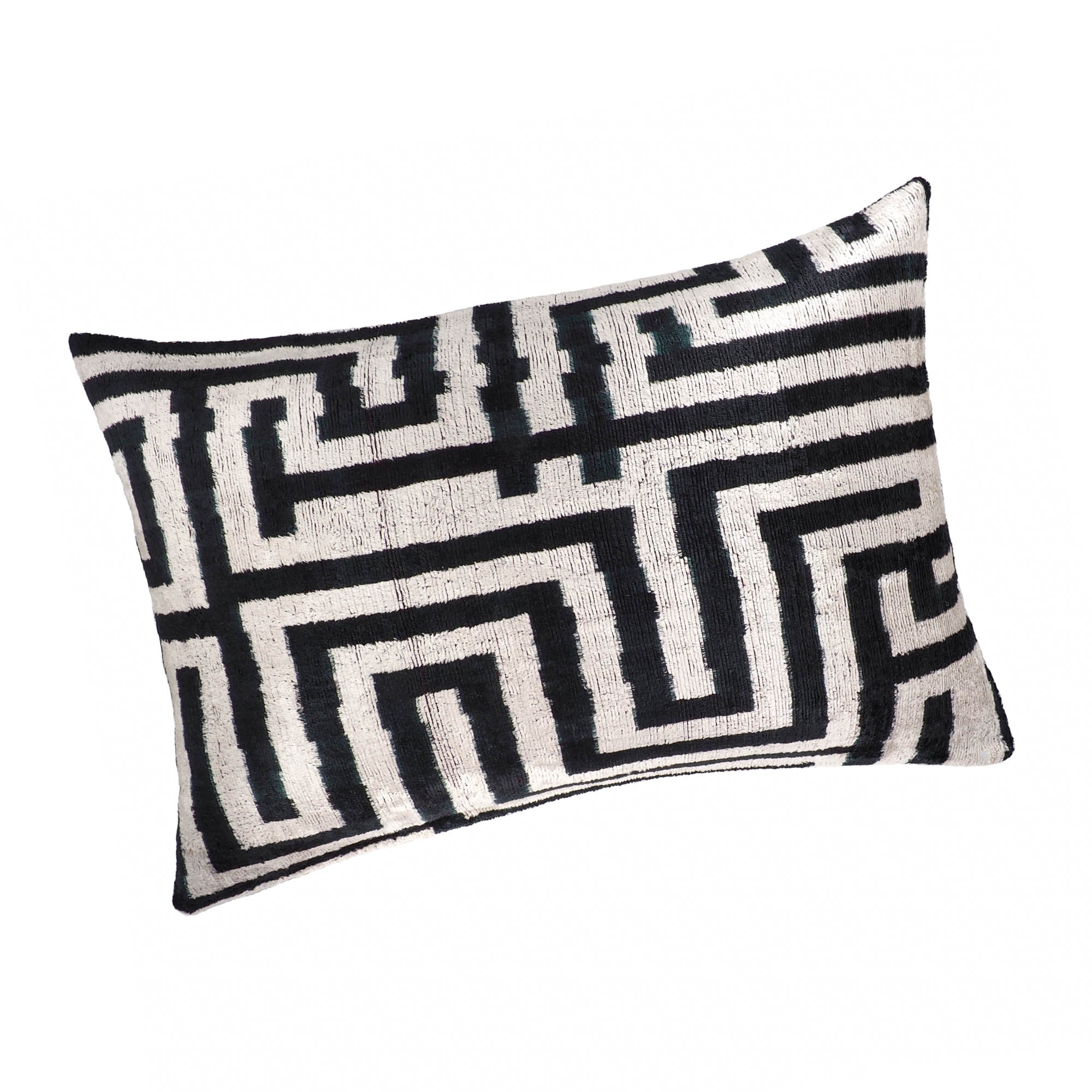 Silk Velvet Ikat Sofa Pillow Cover