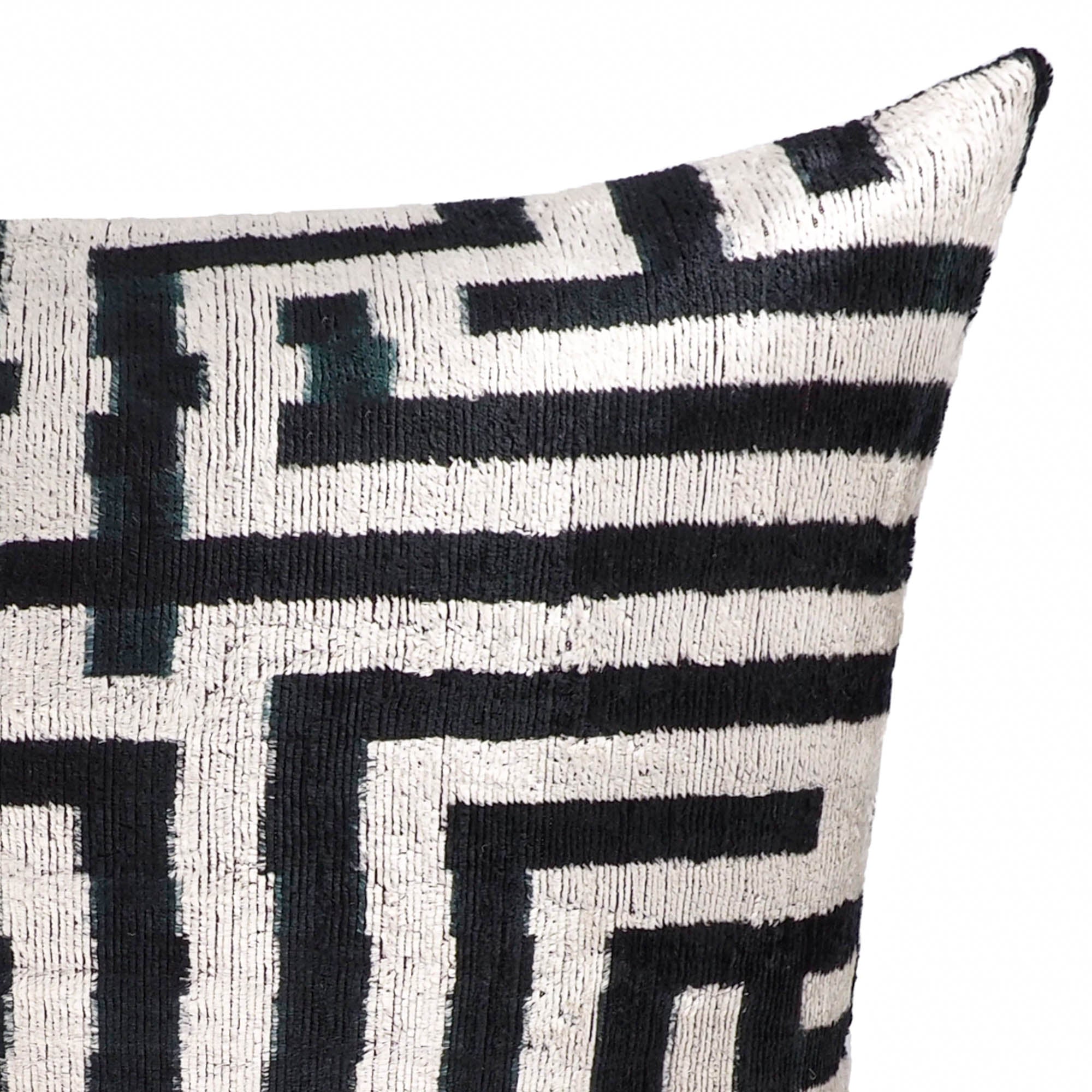 Silk Velvet Ikat Cushion Cover