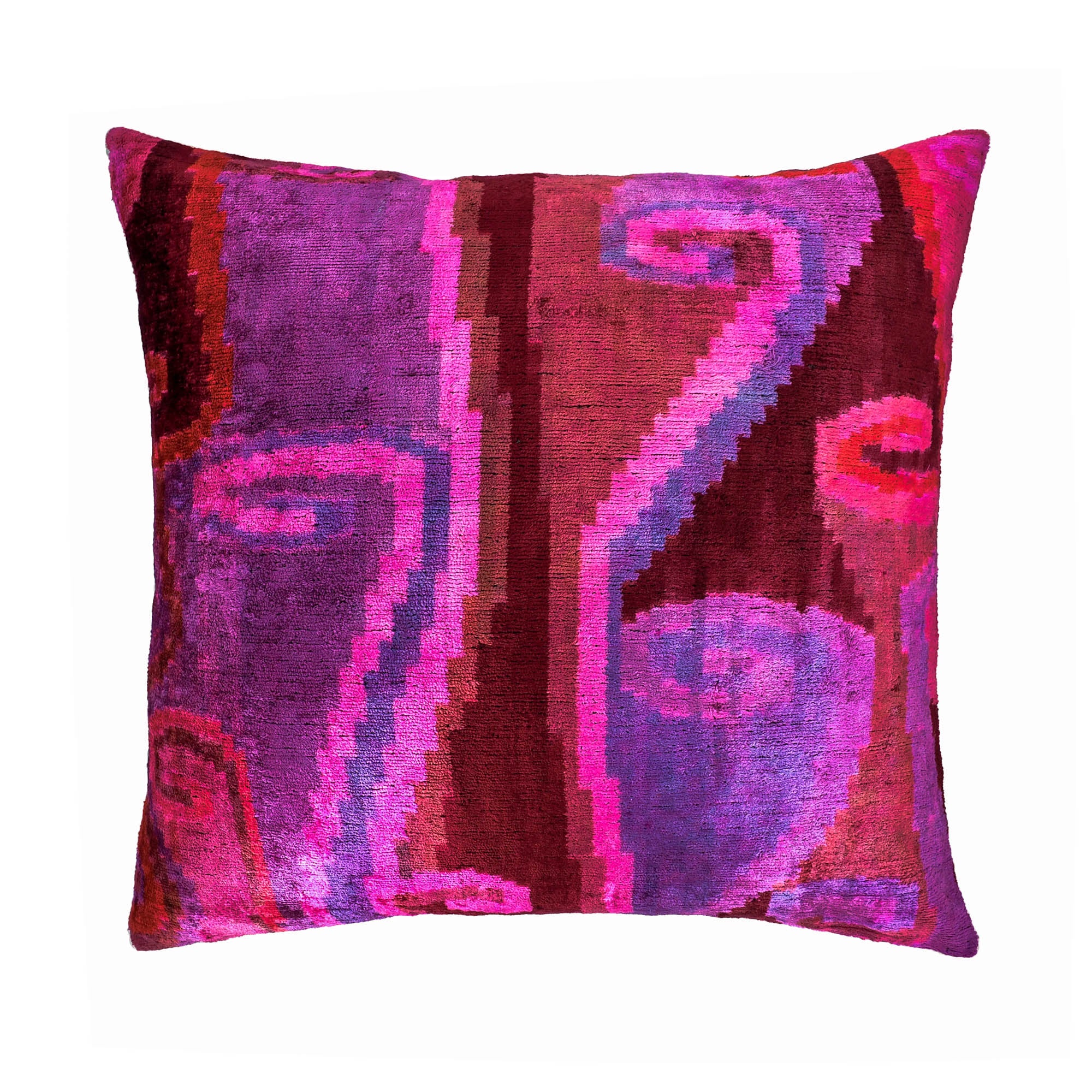 Chouchou Touch Platon Silk Velvet Ikat Throw Pillow Cover 24 X 24