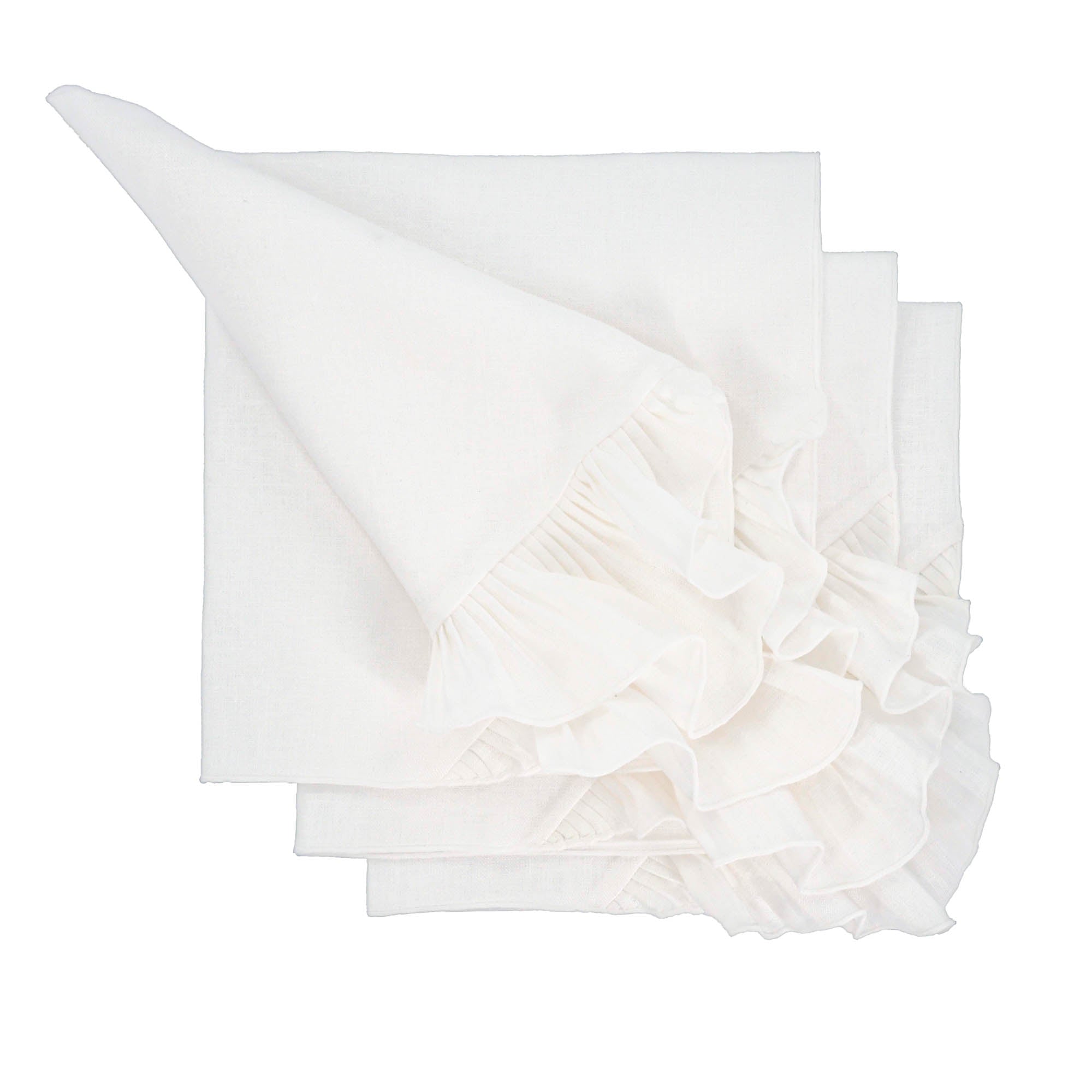 Pleated Linen Napkins Set of 4