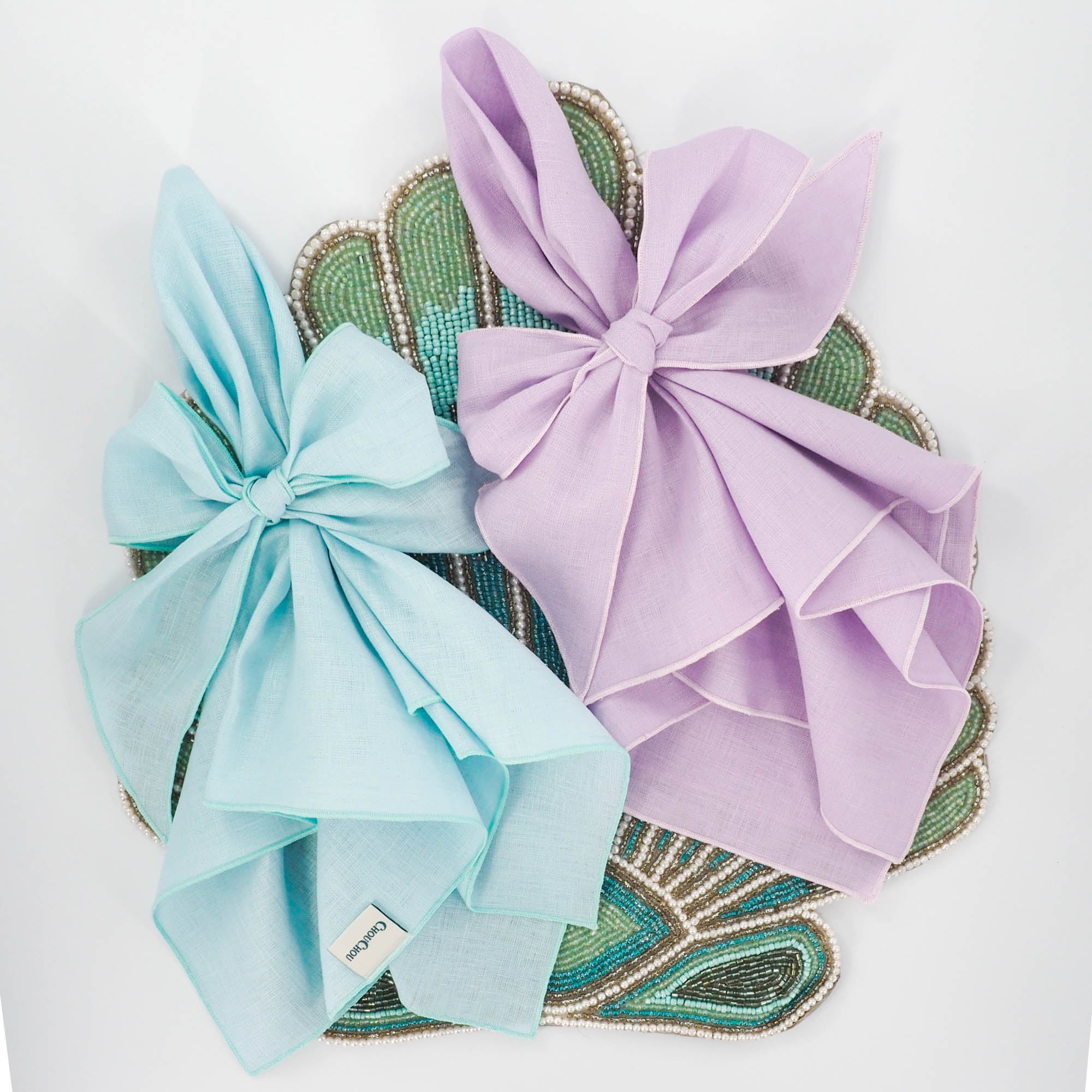 set of four purple linen napkin for casual dinners, birthday parties, anniversary, weddings and special events