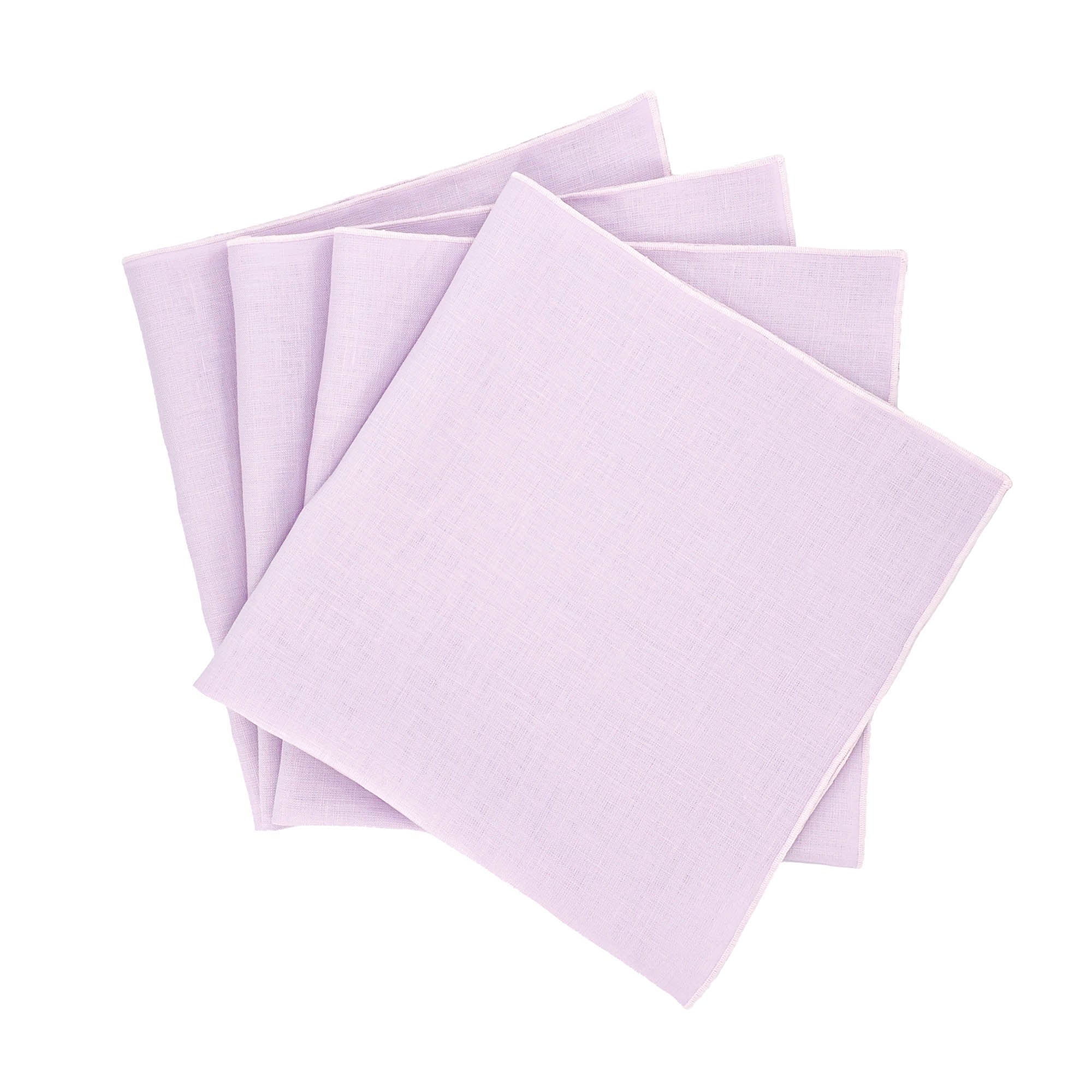 Set of purple napkins on a white background perfect for Easter breakfast, Easter dinners, Thanksgiving, weddings, dinner parties