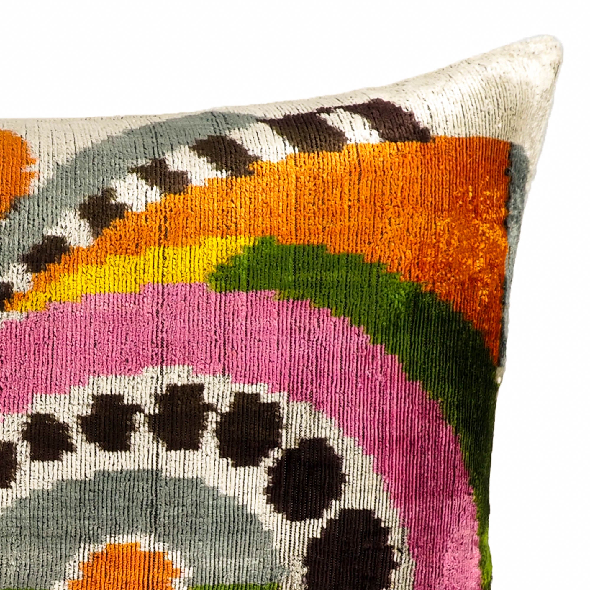 Ra Silk Velvet Ikat Throw Pillow Cover 16 X 24