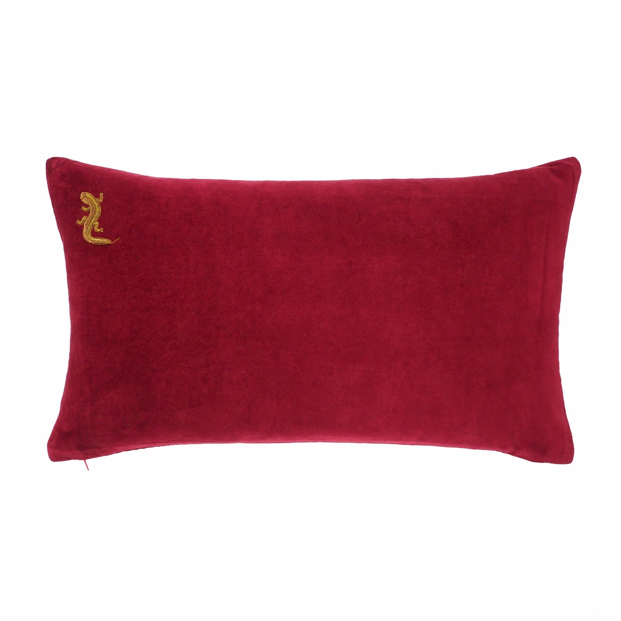 Red Gecko Velvet Throw Pillow Cover 14 X 24