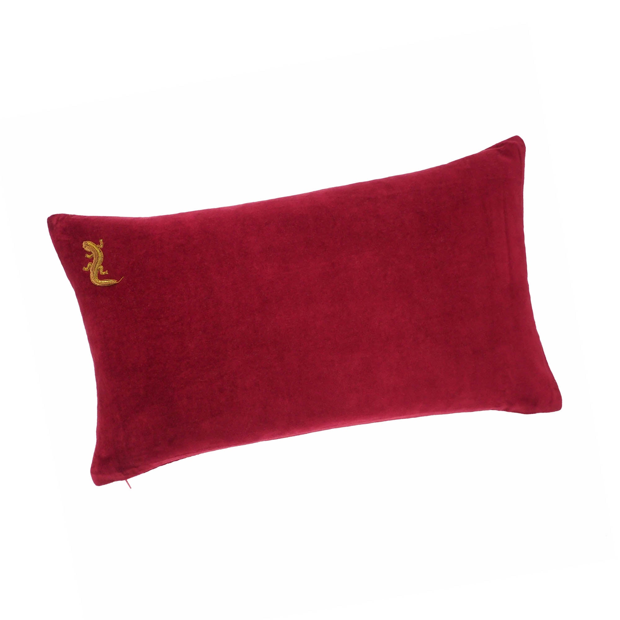 Red Gecko Velvet Throw Pillow Cover 14 X 24