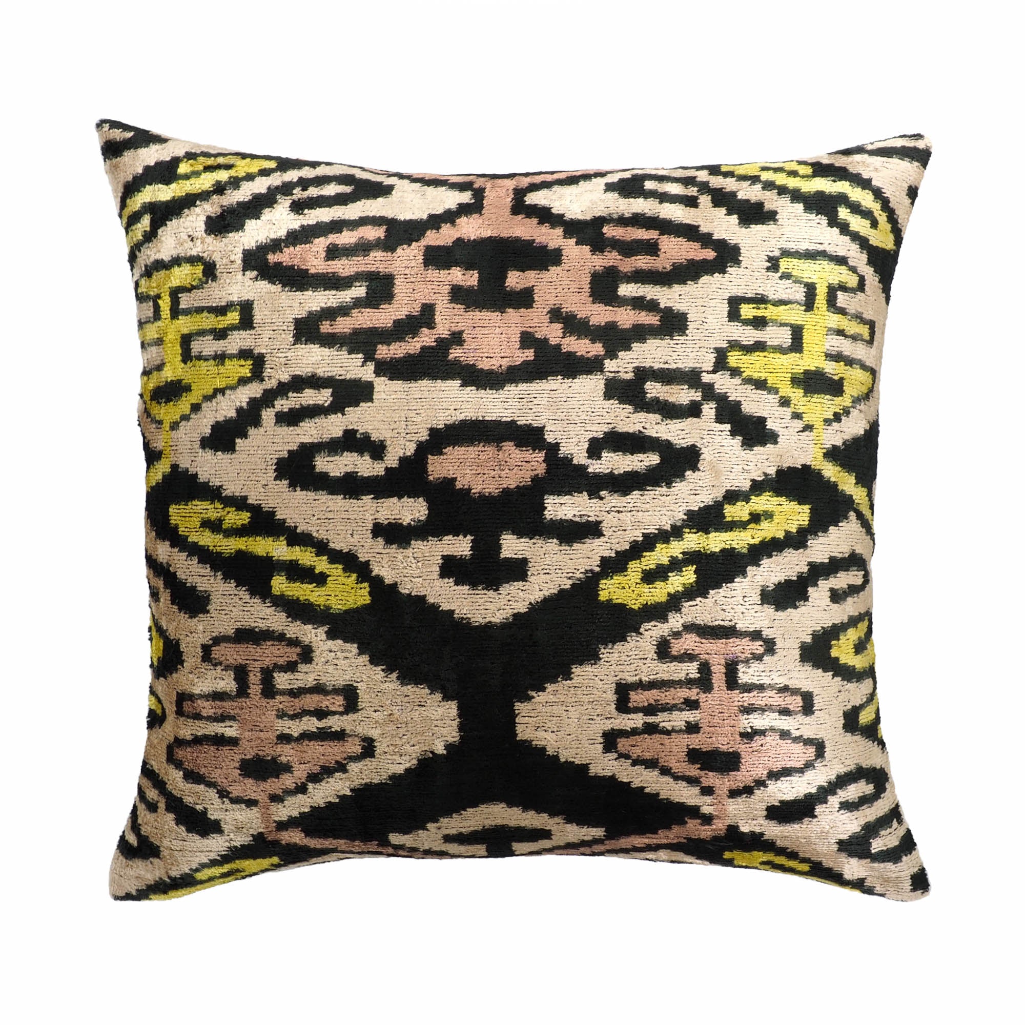 Chouchou Touch Regina L Silk Velvet Ikat Pillow Cover 20 X 20