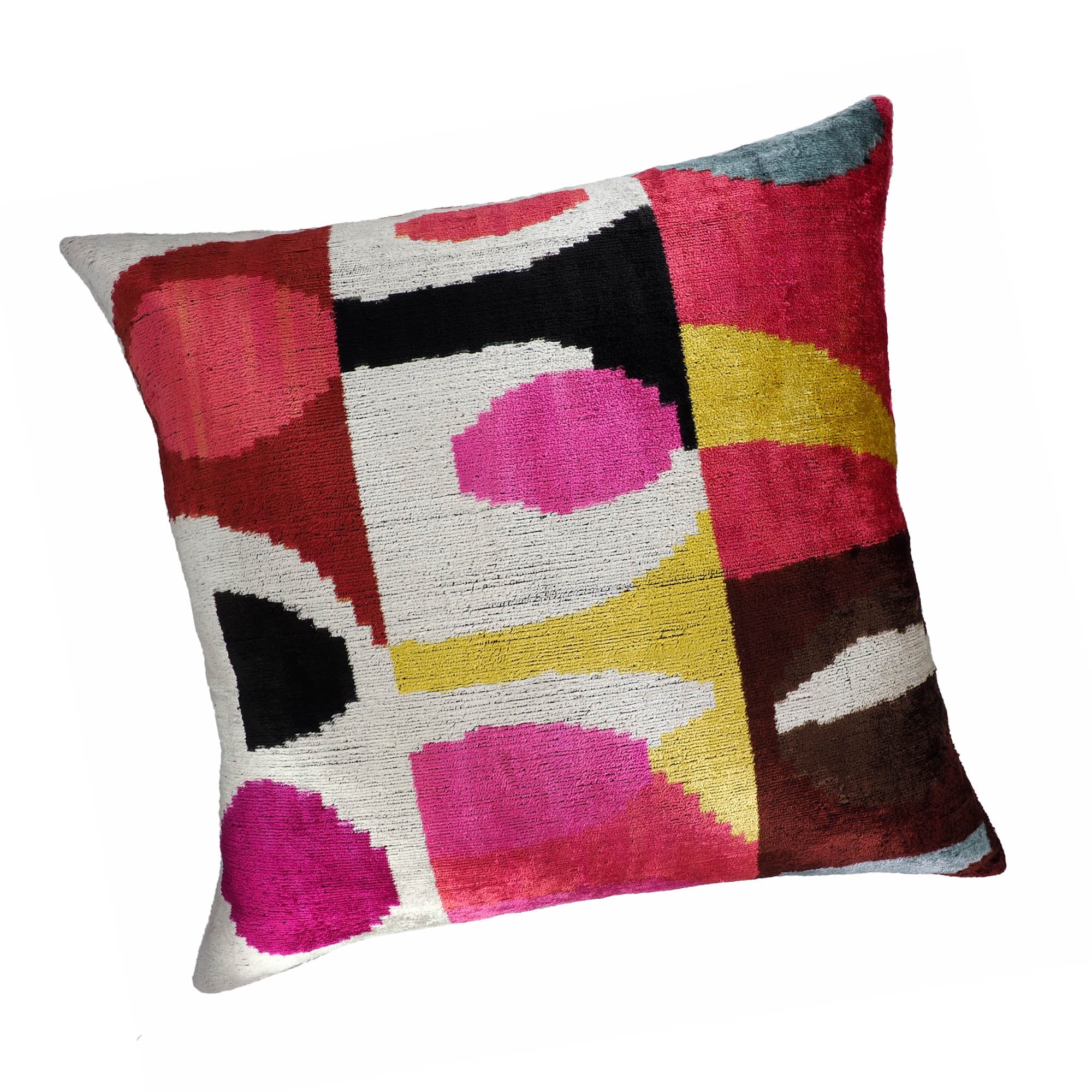 Rio Rio Silk Velvet Ikat Throw Pillow Cover 24 X 24