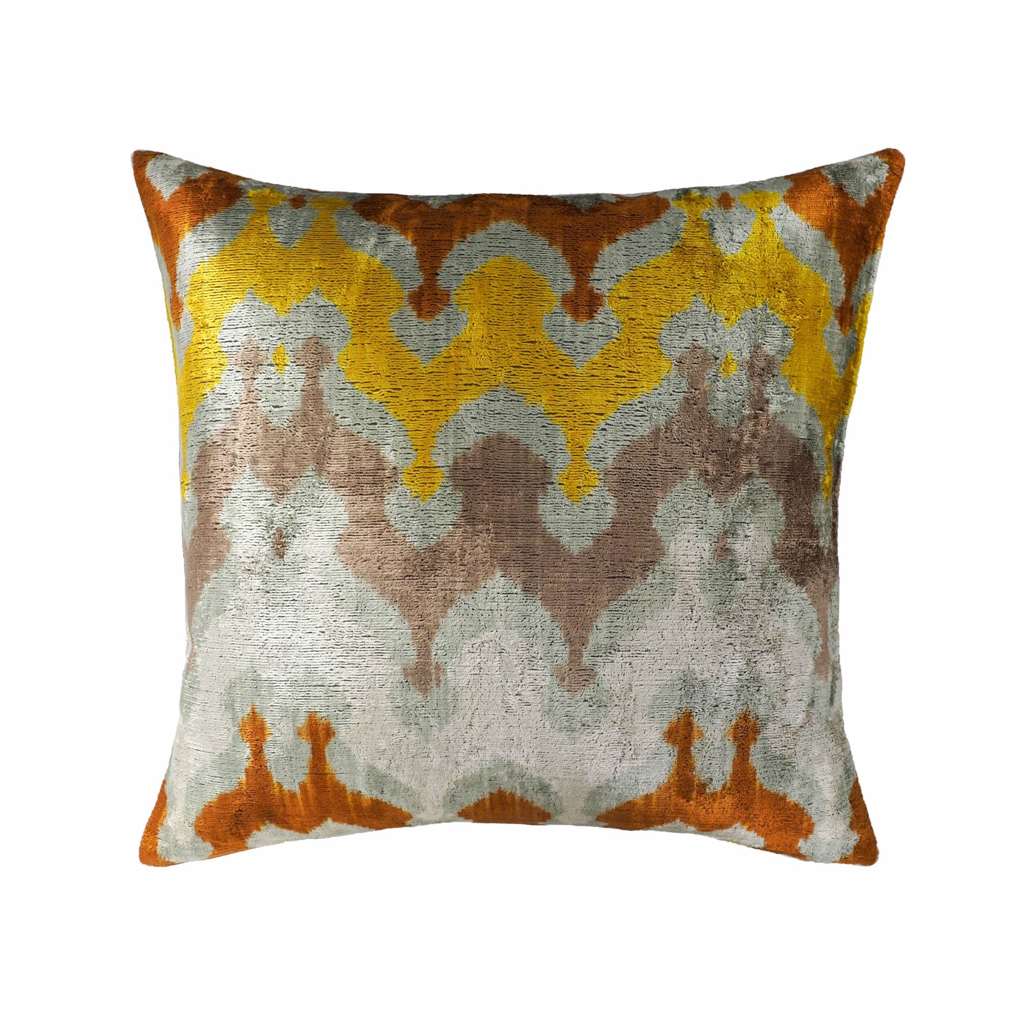 Chouchou Touch River Silk Velvet Ikat Throw Pillow Cover 20 X 20