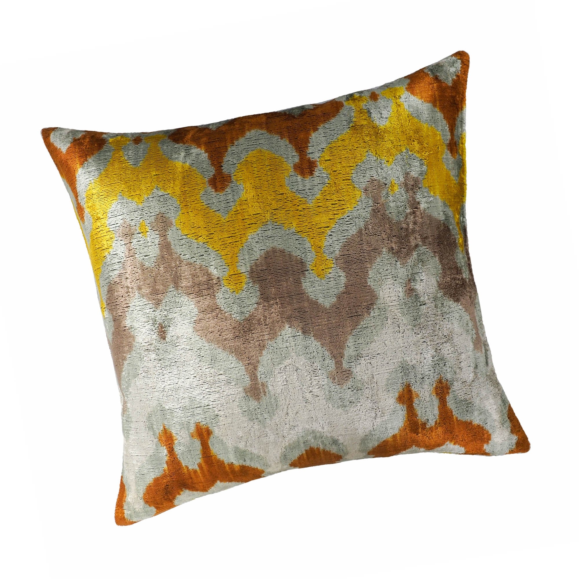 Chouchou Touch River Silk Velvet Ikat Throw Pillow Cover 20 X 20