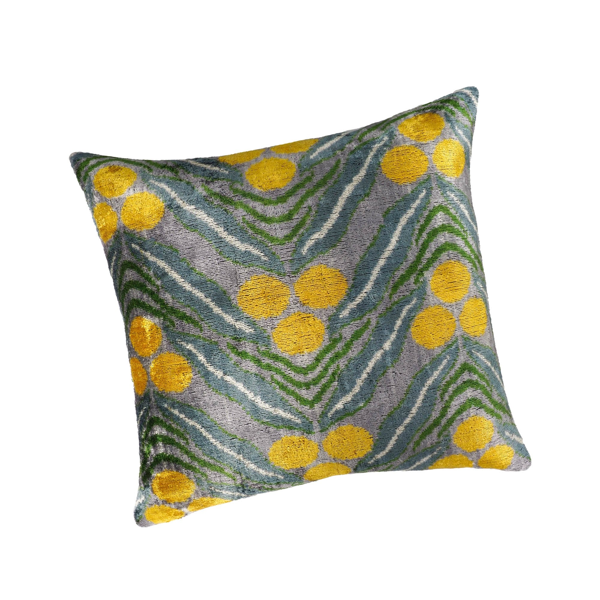 Ruyi Silk Velvet Ikat Throw Pillow Cover 20 X 20