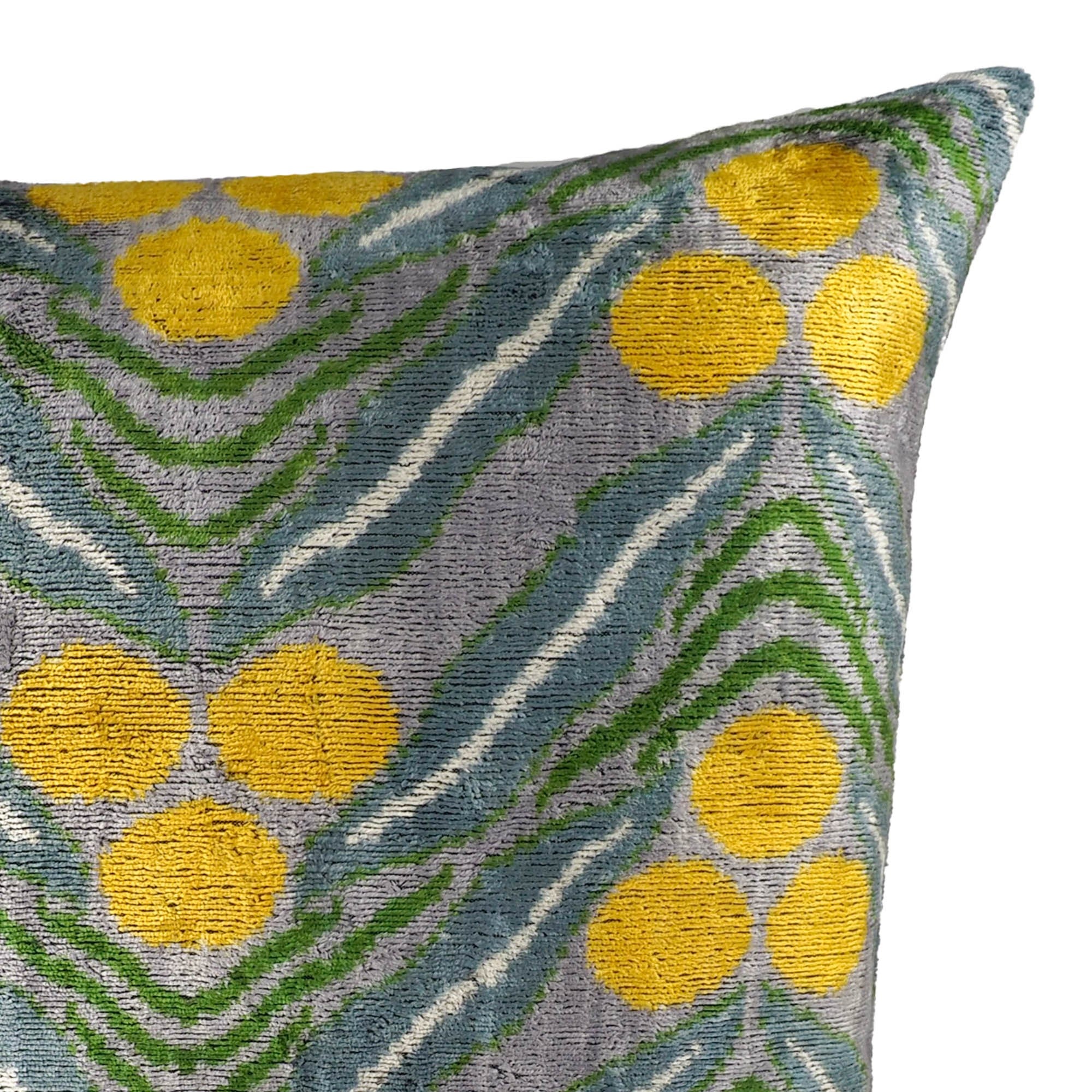 Ruyi Silk Velvet Ikat Throw Pillow Cover 20 X 20