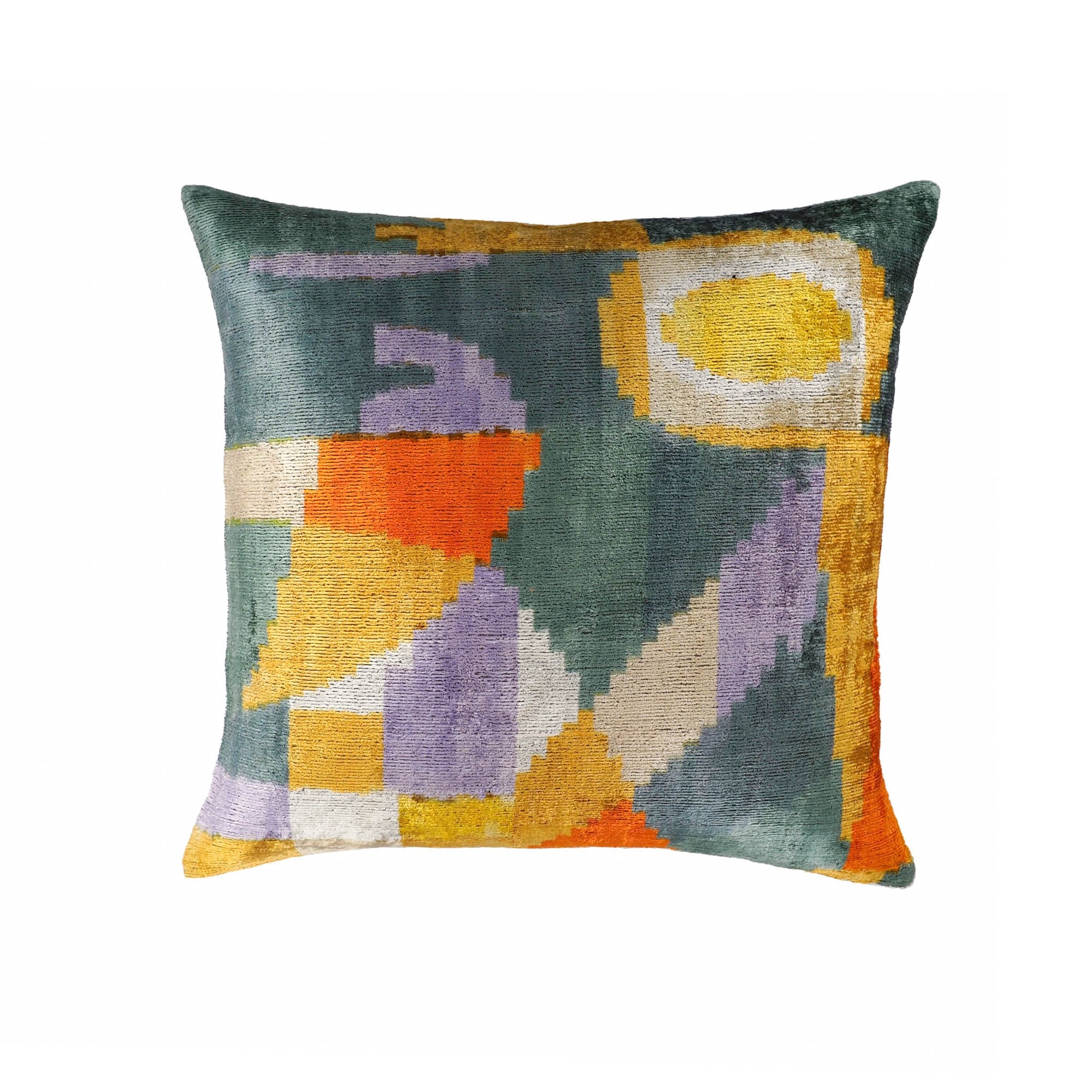 Chouchou Touch Sailing Silk Velvet Ikat Throw Pillow Cover 20 X 20