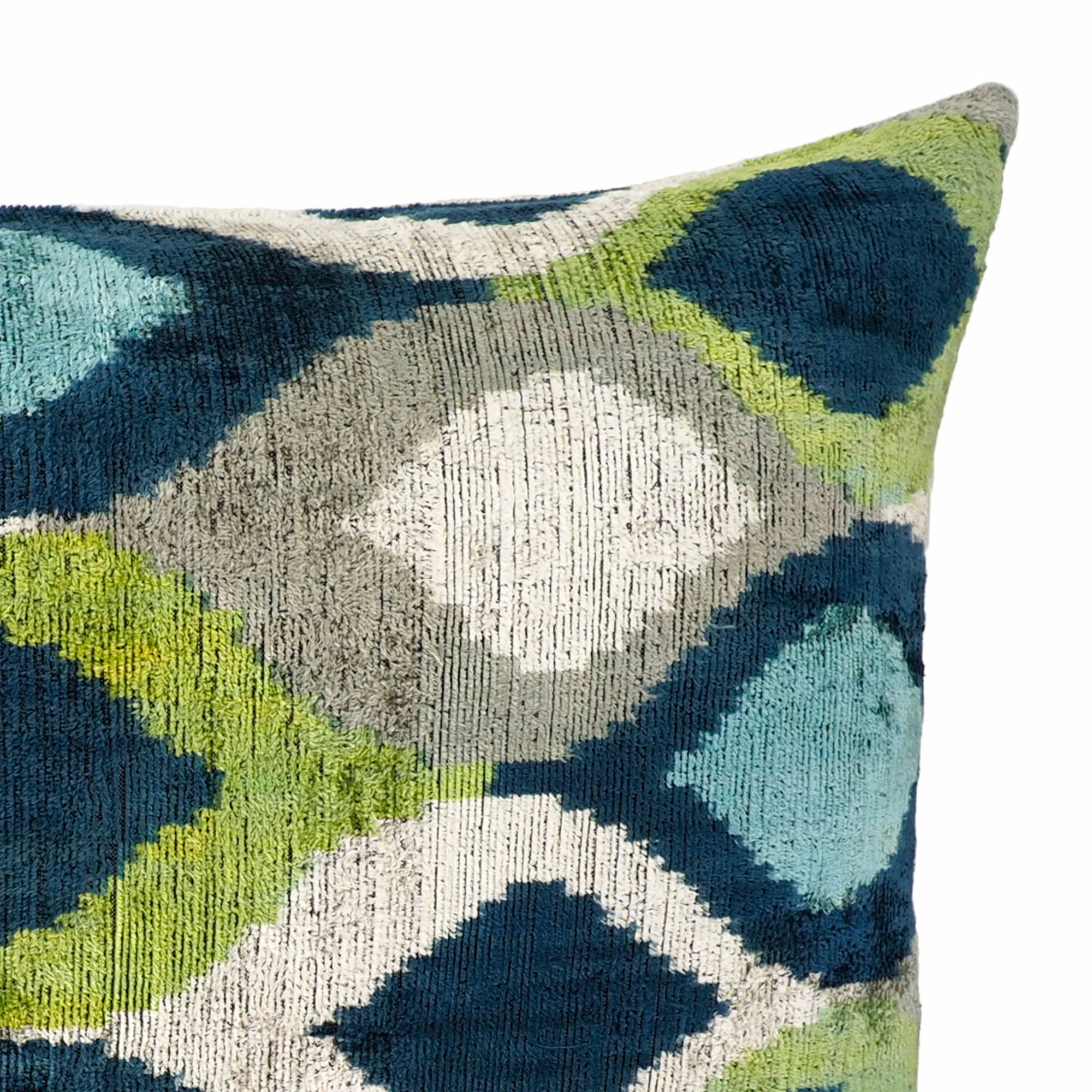 Sherwood Silk Velvet Ikat Throw Pillow, 16" X 24"