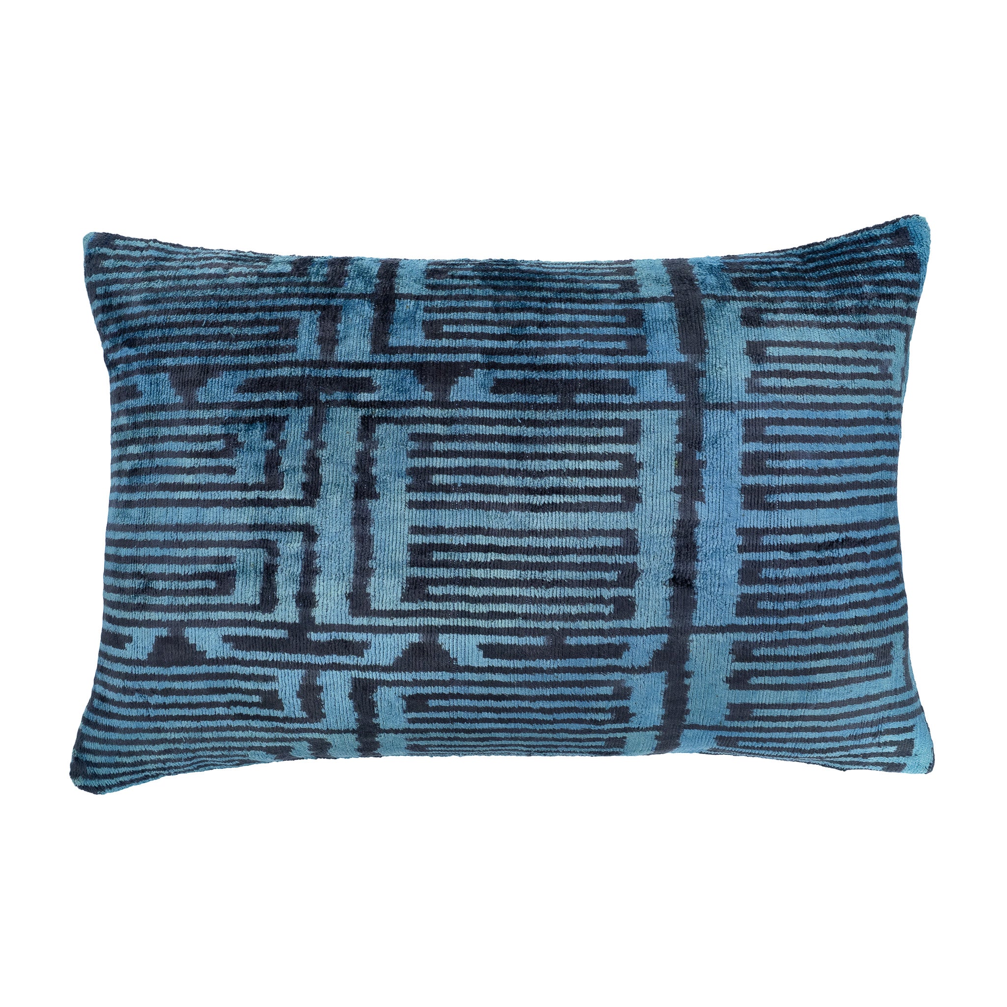 Chouchou Touch Skyline Silk Velvet Ikat Throw Pillow Cover 16 X 24