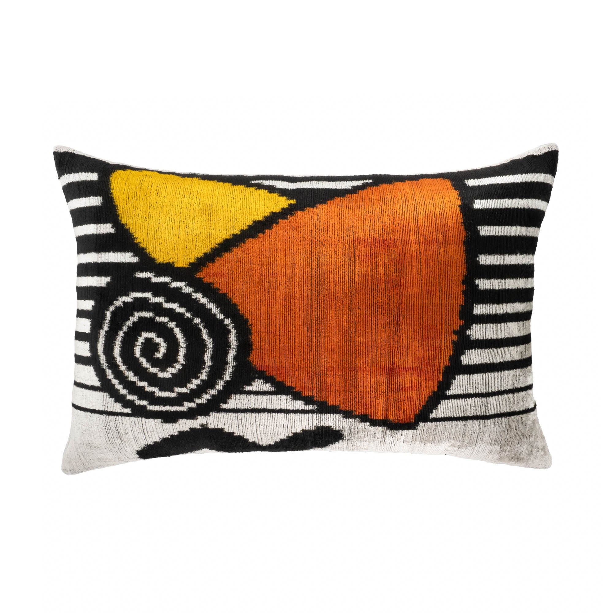 Symphony Silk Velvet Ikat Throw Pillow Cover 16 X 24