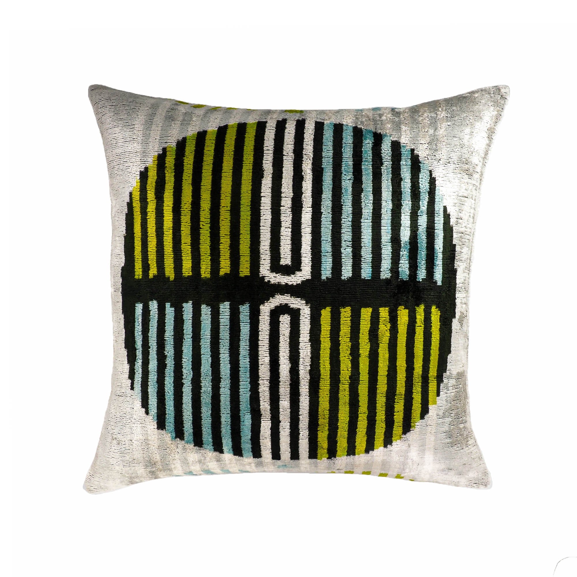 Chouchou Touch Tamga Silk Velvet Ikat Throw Pillow Cover 20 X 20