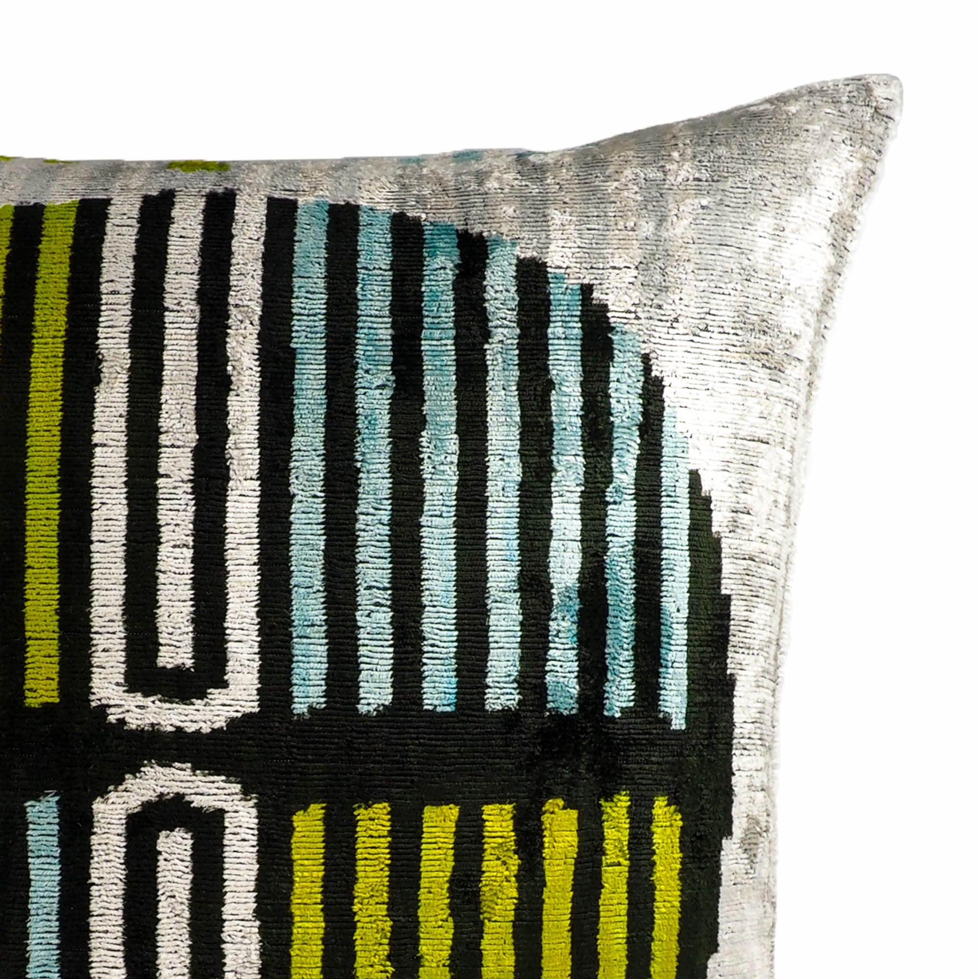 Silk Velvet Ikat Pillow