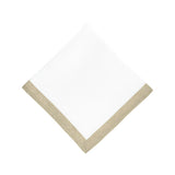 chouchou touch white linen wedding event formal dinner napkin with sparkling gold borders