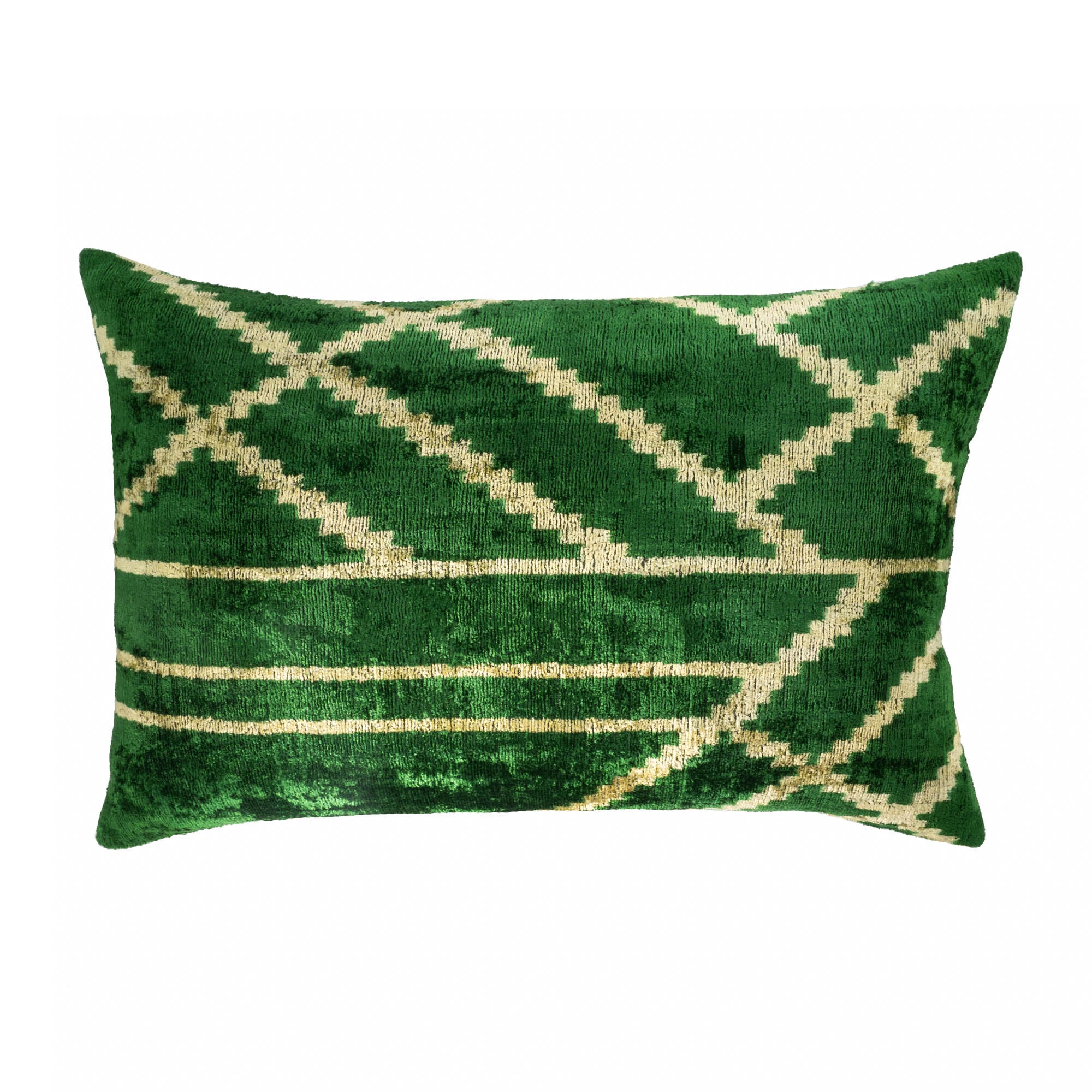 Woodlands Silk Velvet Ikat Pillow Cover 16 X 24