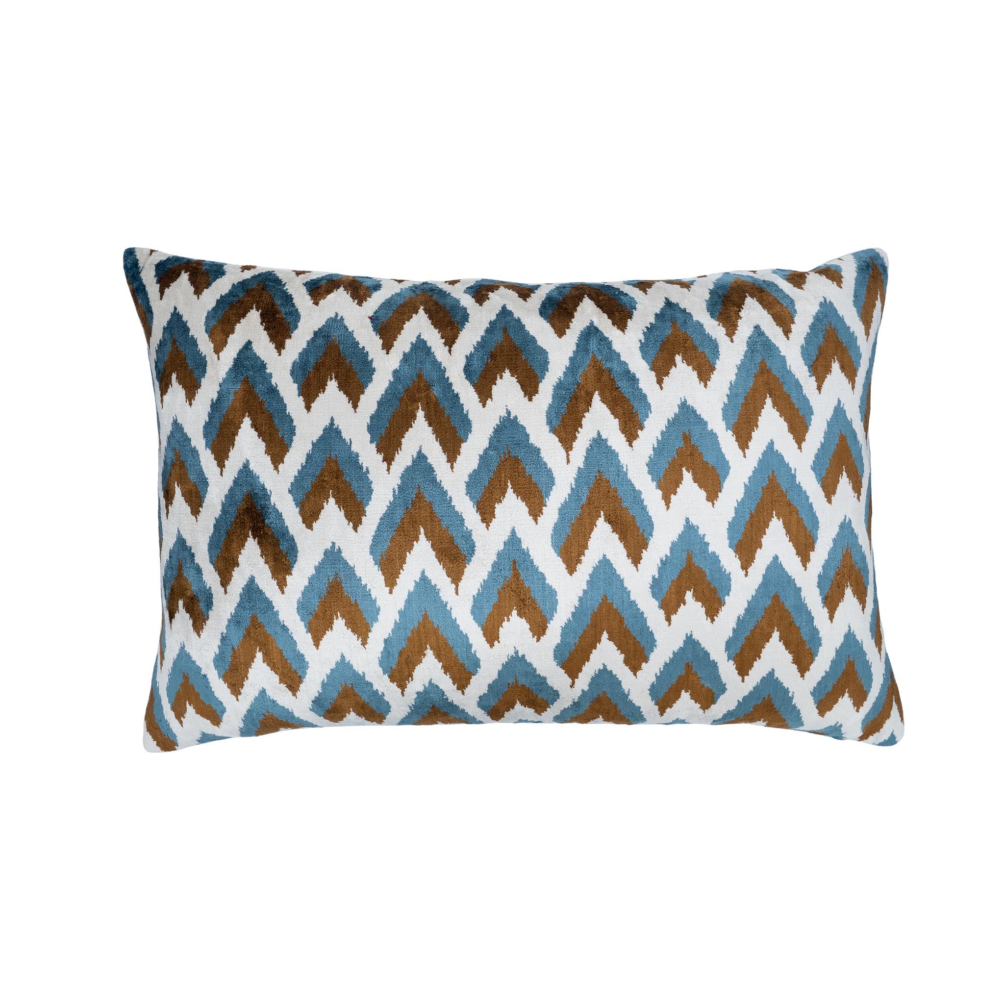 Arrows Silk Velvet Ikat Pillow, 16" X 24"