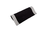 Black Placemats With Top & Bottom Stripes, Set of 4