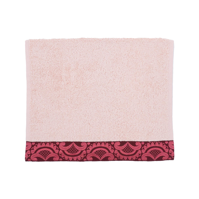 Blush Guest Towels With Floral French Borders Set of 2