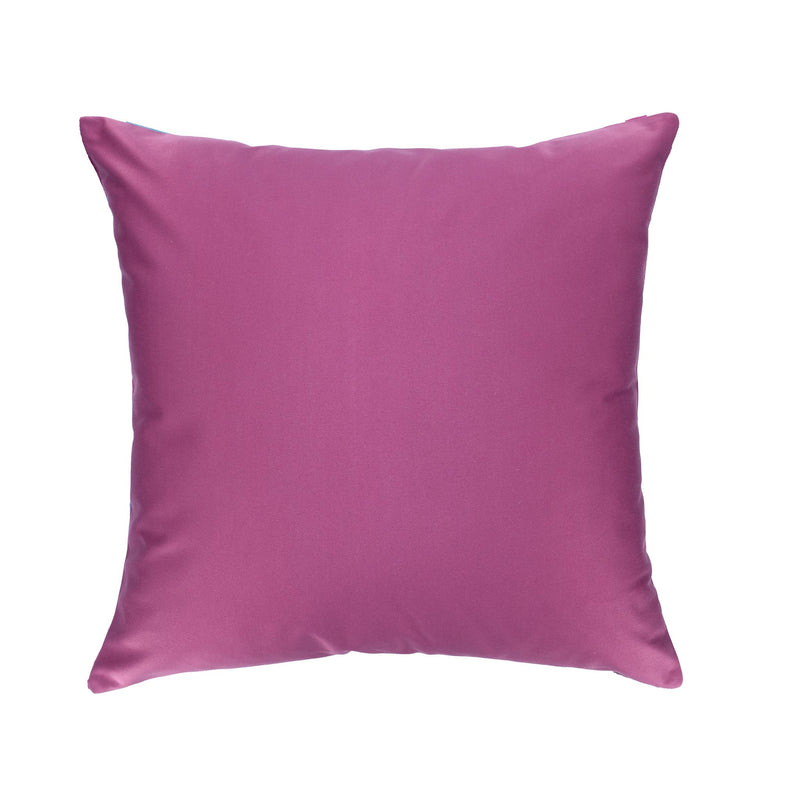 Bolero Blue Silk Velvet Ikat Pillow, 20" X 20"