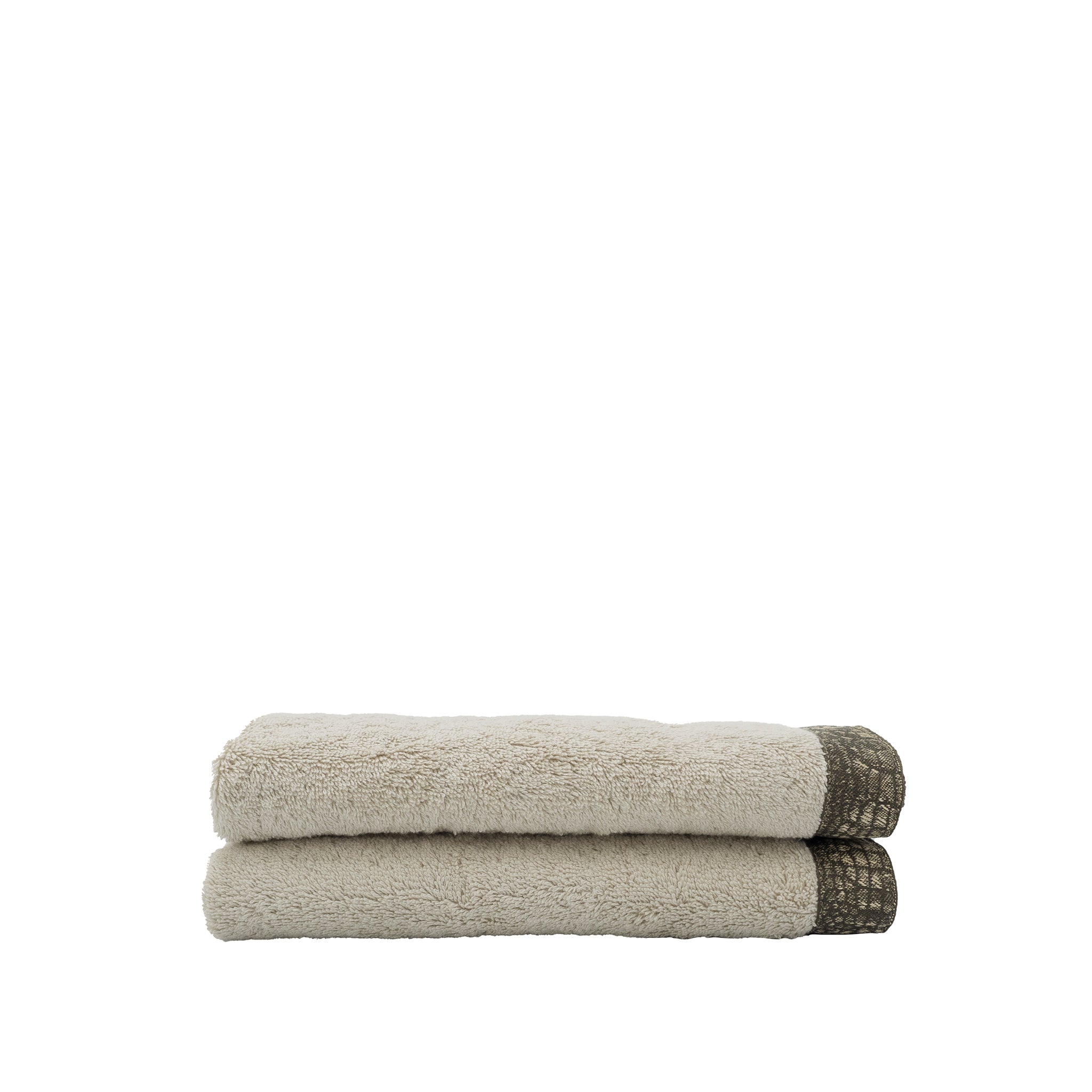 Camel Guest Towels With Fancy French Borders, Set of 2