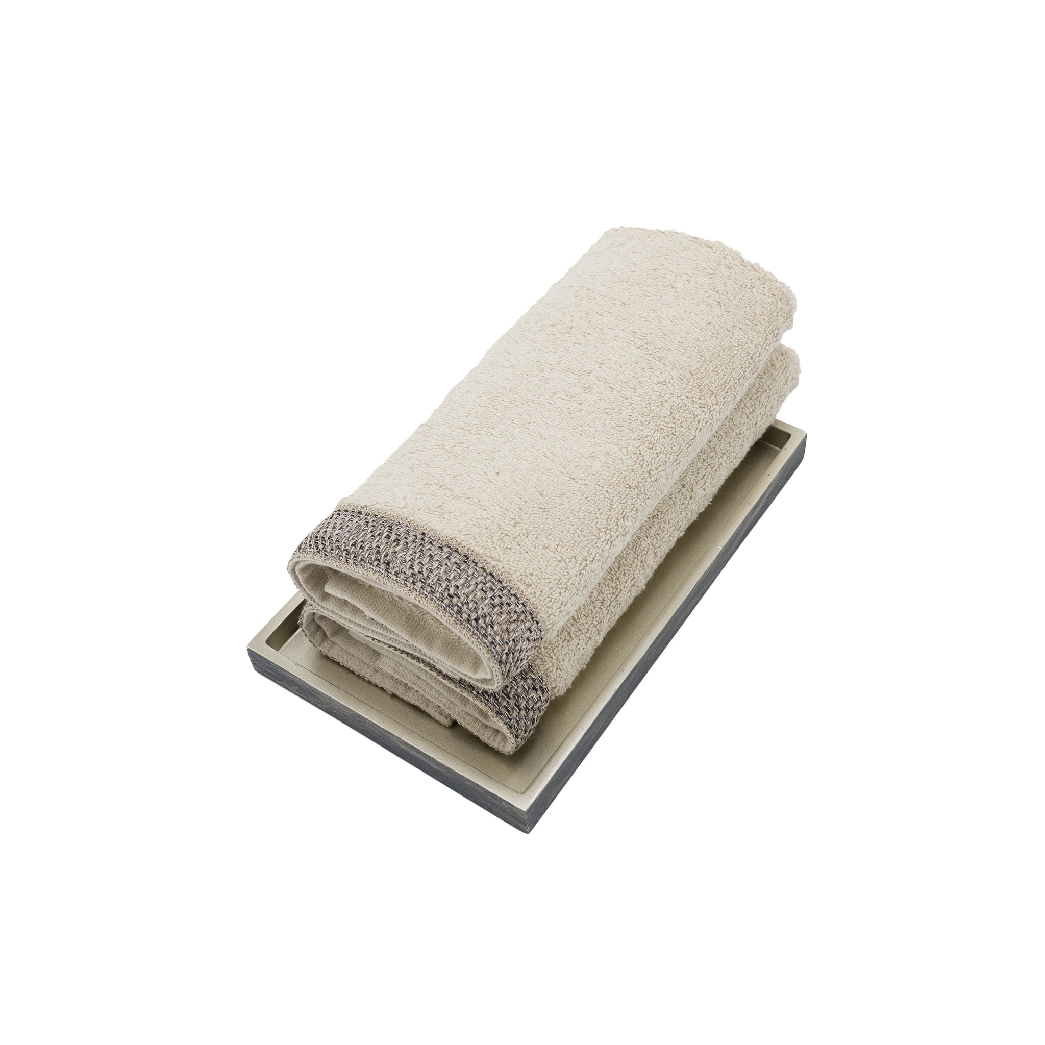 Camel Guest Towels With Fancy French Borders, Set of 2