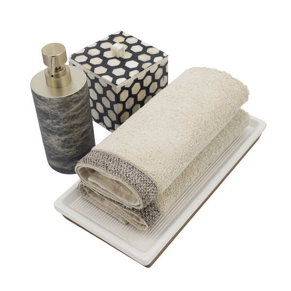 Camel Guest Towels With Fancy French Borders, Set of 2