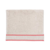 Camel Guest Towels With Red Chain Linen Borders, Set of 2