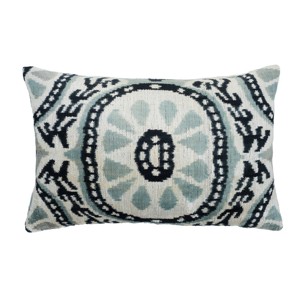 Chatma Silk Velvet Ikat Pillow, 16" X 24" Case Only